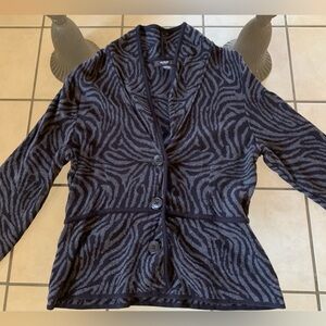 Alfani Black Zebra Pattern Women's Jacket